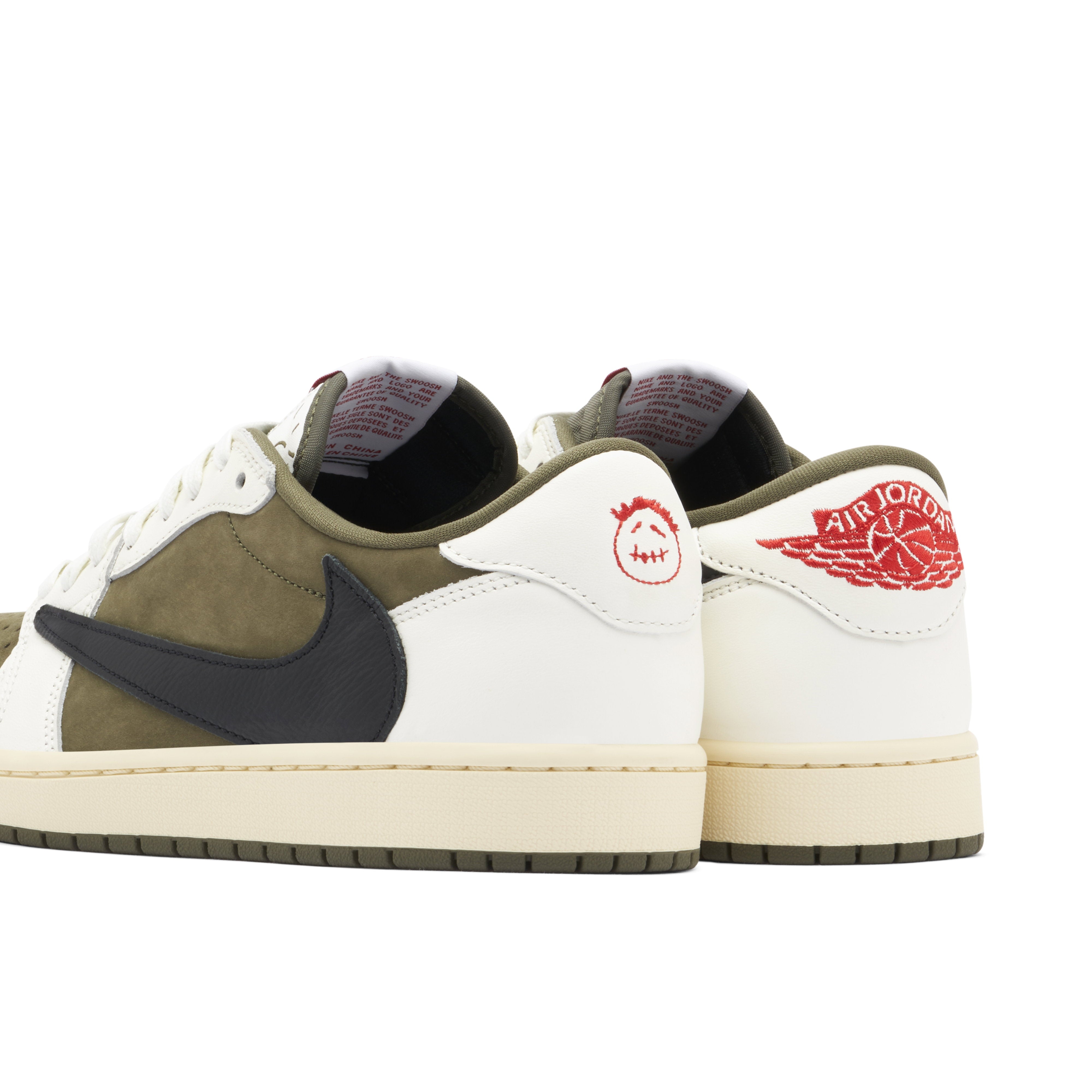 Air Jordan 1 Retro Low OG SP Travis Scott Medium Olive - Heel Detail