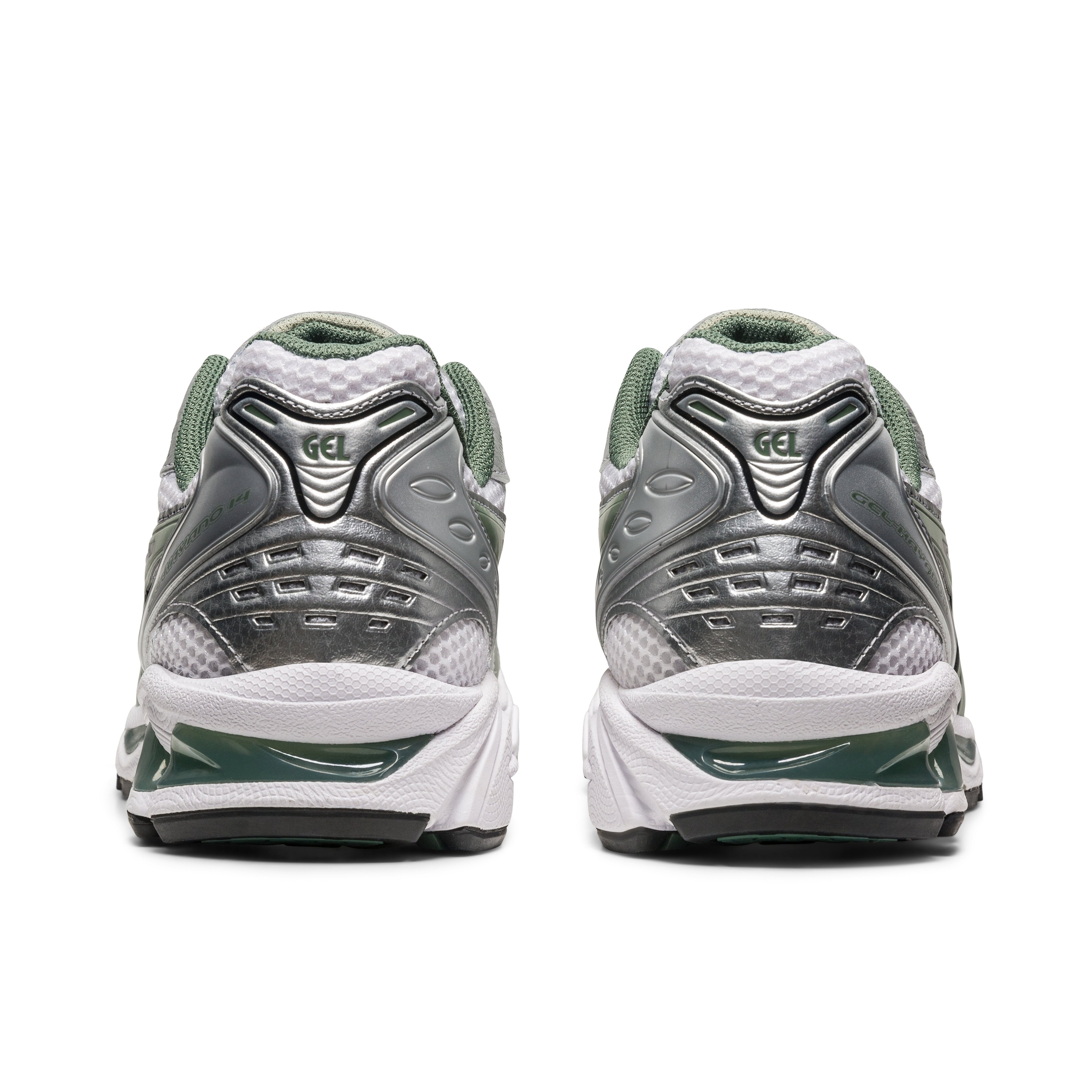 ASICS Gel-Kayano 14 White Pure Silver Slate Grey Sage - Heel Detail