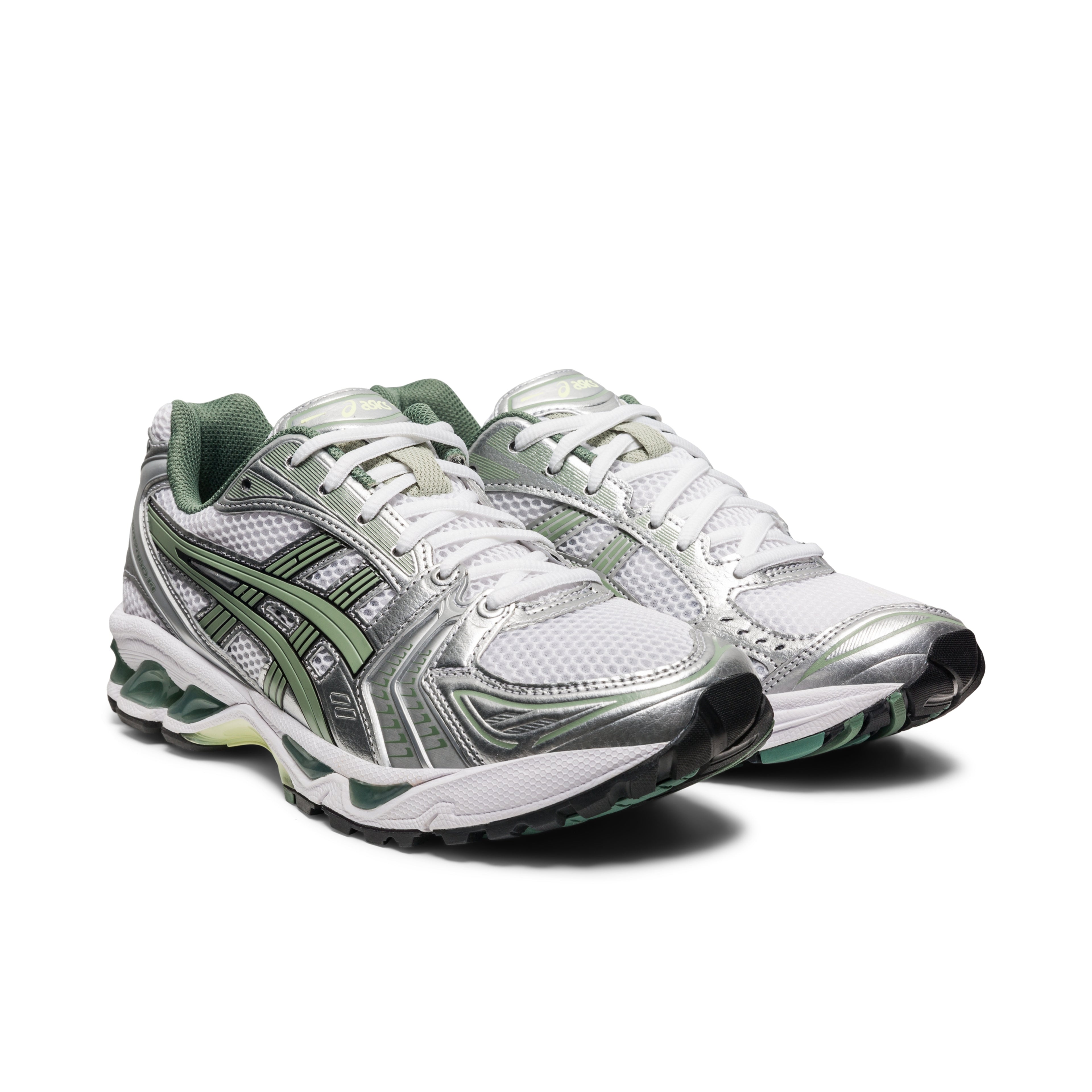 ASICS Gel-Kayano 14 White Pure Silver Slate Grey Sage - Pair View