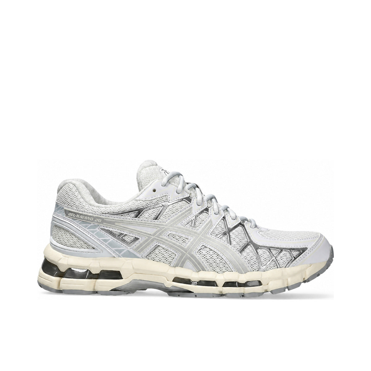 ASICS Gel-Kayano 20 White Pure Silver lateral side view