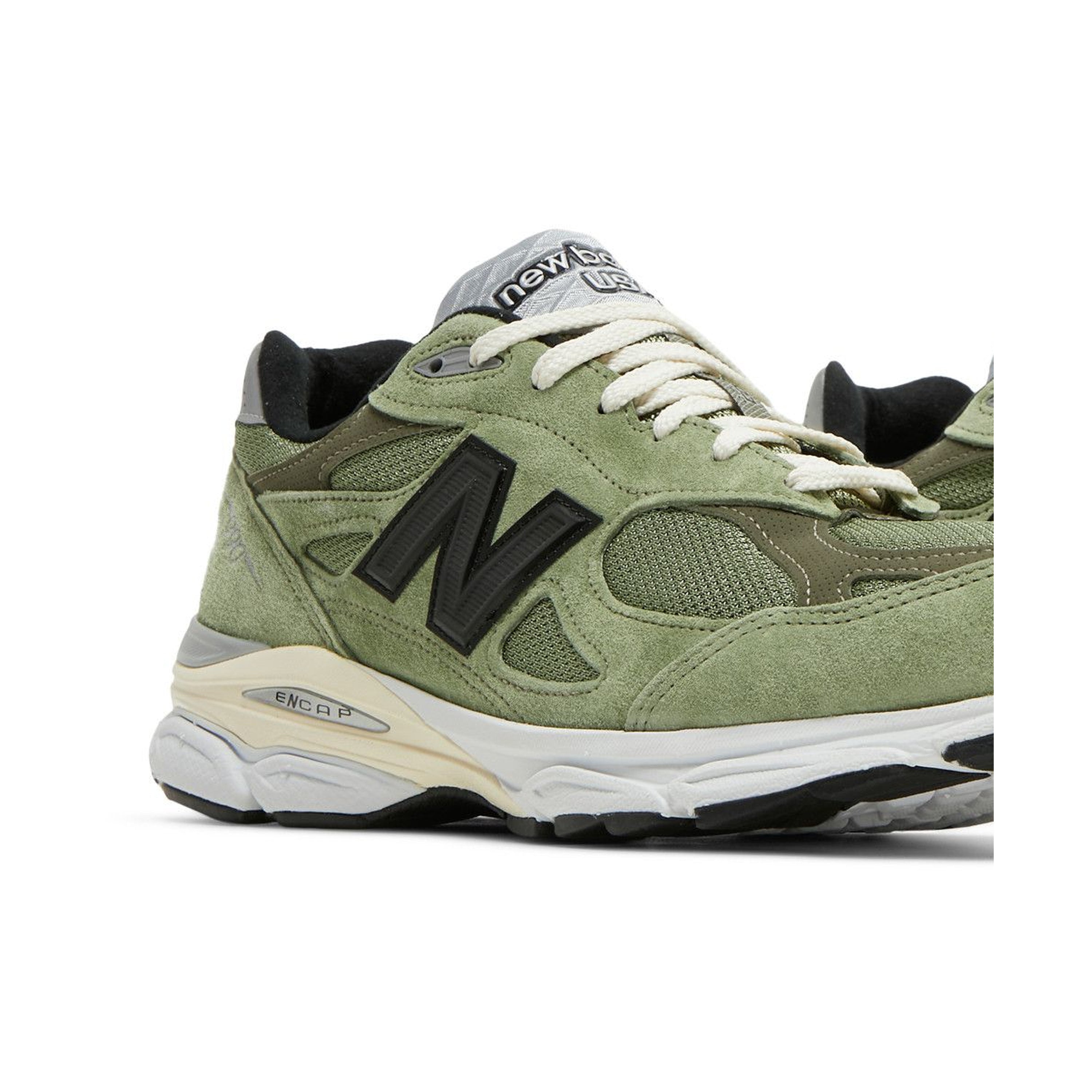 JJJJound x New Balance 990v3 Khaki - Three Quarter