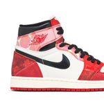 Air Jordan 1 High x Spider-Man Across The Spider-Verse Red Black upper detail